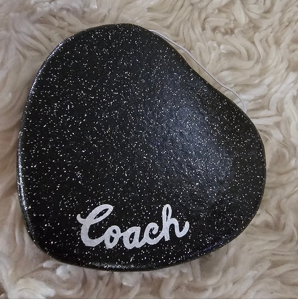 Coach Black Glitter Heart Shaped Dual Compact Mirror New With Tags - Picture 2 of 6